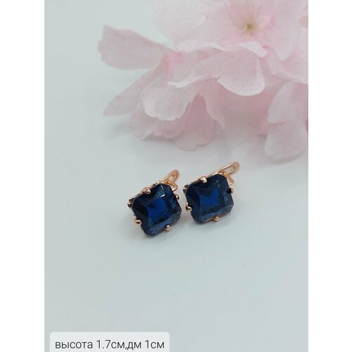 Серьги FJ Fallon Jewelry циркон размер 17 мм синий 656₽