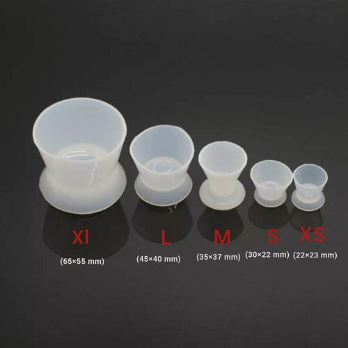 Изображение товара Набор 5 шт силиконовых чаш ( Эластичных зуботехнических ) Incidental ; Для замешивания акрила , супергипса , гипса , пластмасса и других