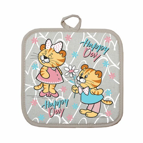 S-CHIEF ПЛ-018 Прихватка Новый год полулён 50 хлопок 50 лен 18 х 18 см Счастливый день УТ-0011856 597₽