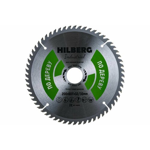 Диск пильный Industrial Дерево (200x32/30 мм; 60Т) Hilberg HW205