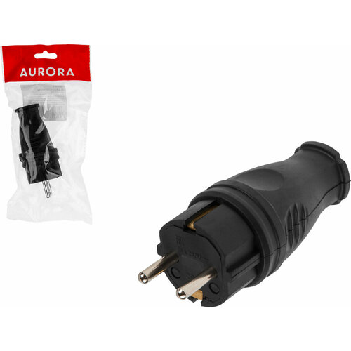 Вилка электрическая с заземлением 16А 250В AURORA STARTUL черная A100-009 591₽