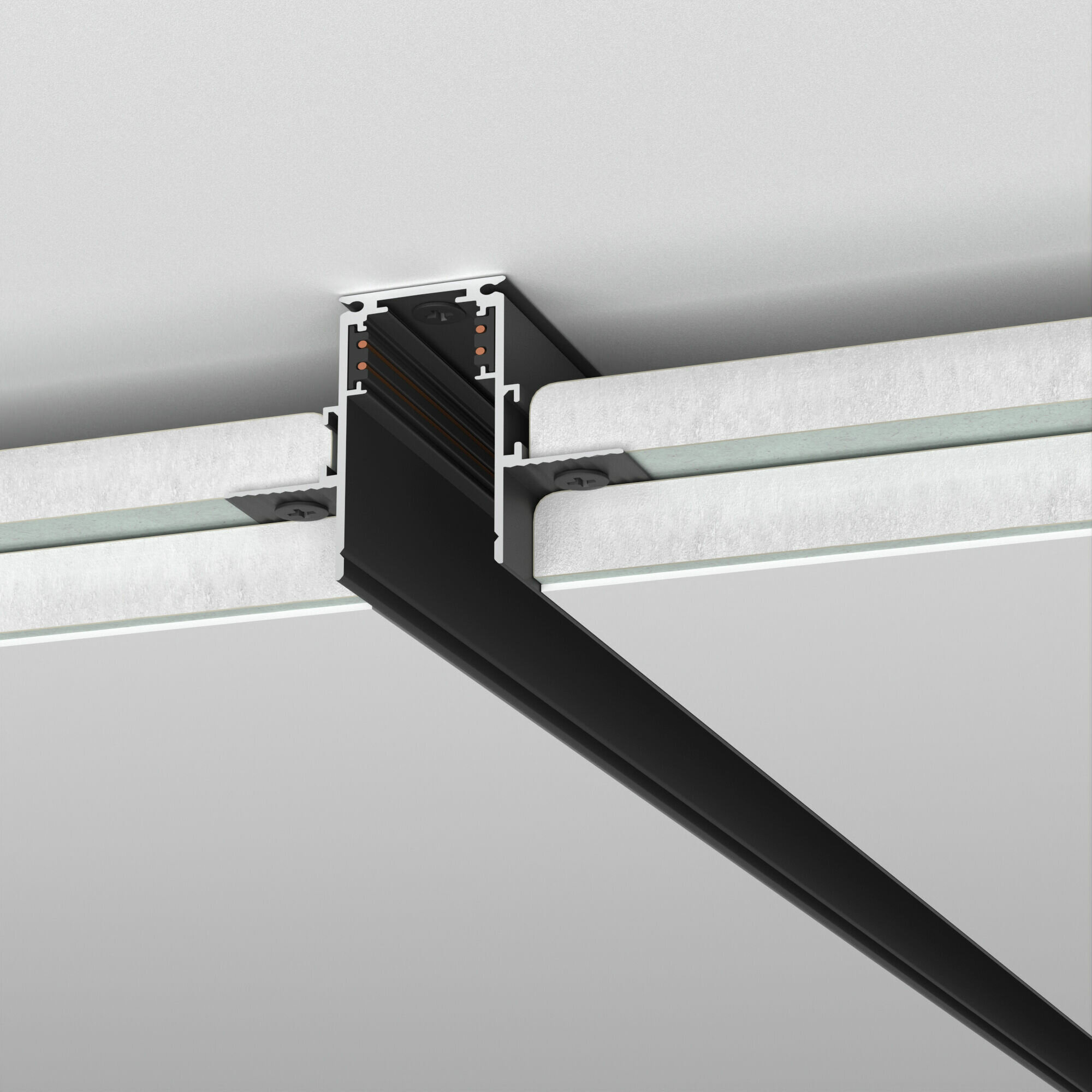Шинопровод встраиваемый под ГКЛ 12,5мм Elektrostandard Slim Magnetic 85207/00, цвет черный, 2 м.