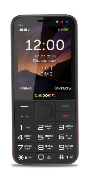 Телефон Texet TM-315 Dual Sim Black-Red (Черный-Красный)