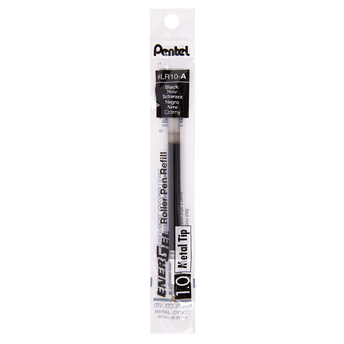 Pentel Стержень для ручек гелевых, d 1 мм LR10-AX черные чернила