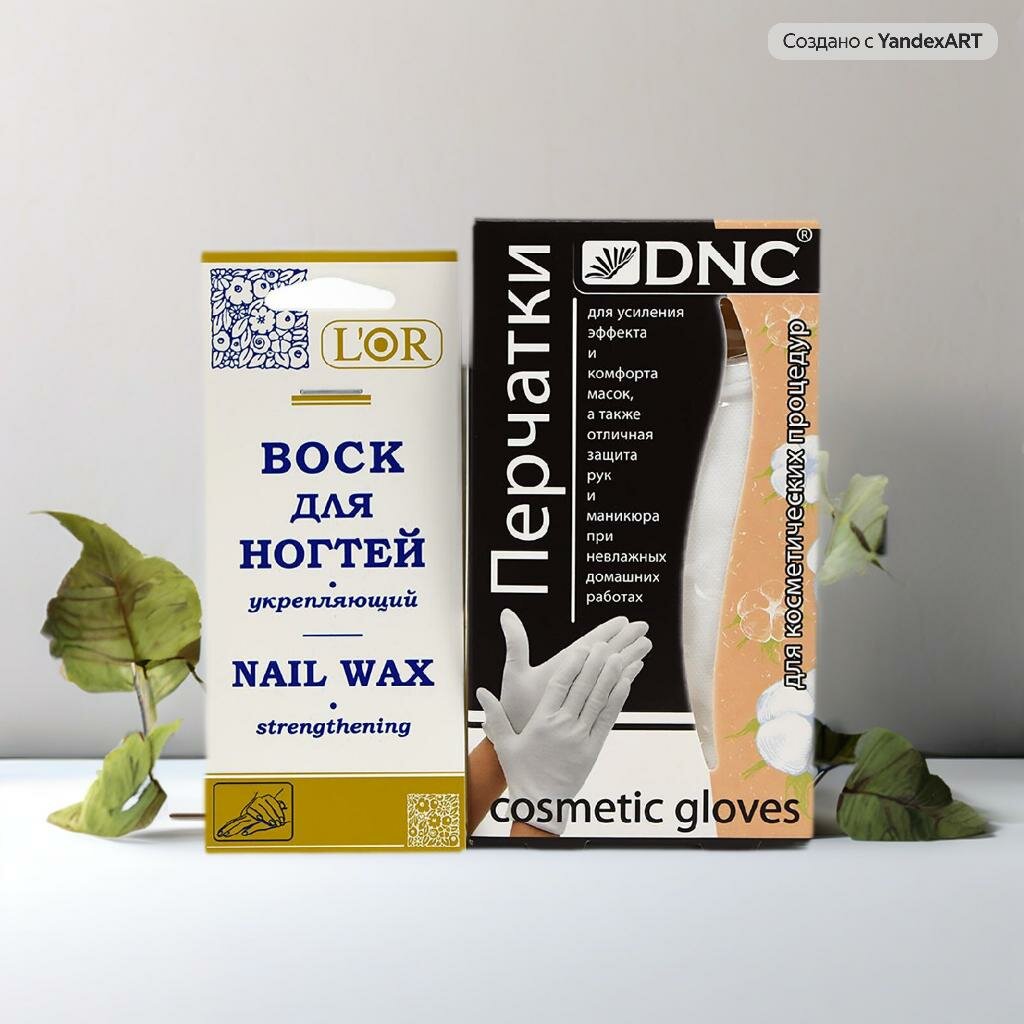 DNC, Перчатки косметические; L'Or воск для ногтей укрепляющий 5мл