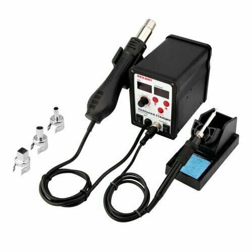 Паяльная станция Rexant 12-0721 2 в1 паяльник термофен с цифровым дисплеем 150-500 С 10793₽