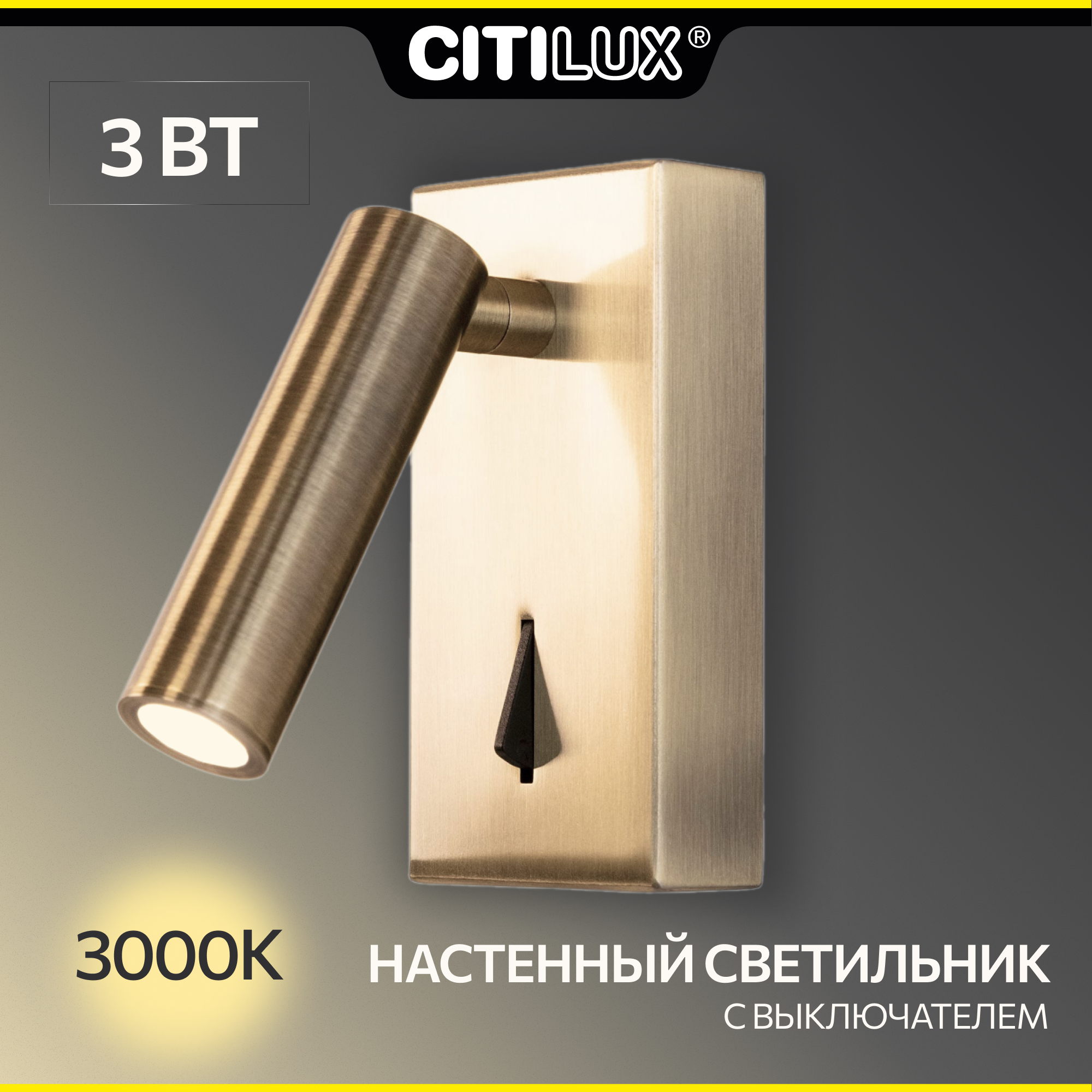 Citilux Декарт CL704353 LED Светильник поворотный с выключателем Бронза