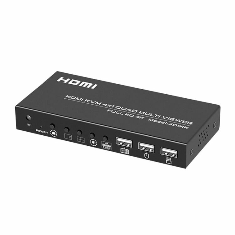 4-портовый HDMI USB KVM-видеоразветвитель с ИК-пультом дистанционного управления мультивьювер-видеостена