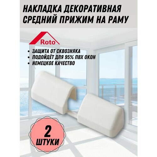 Накладка декоративная средний прижим на раму белая 290₽