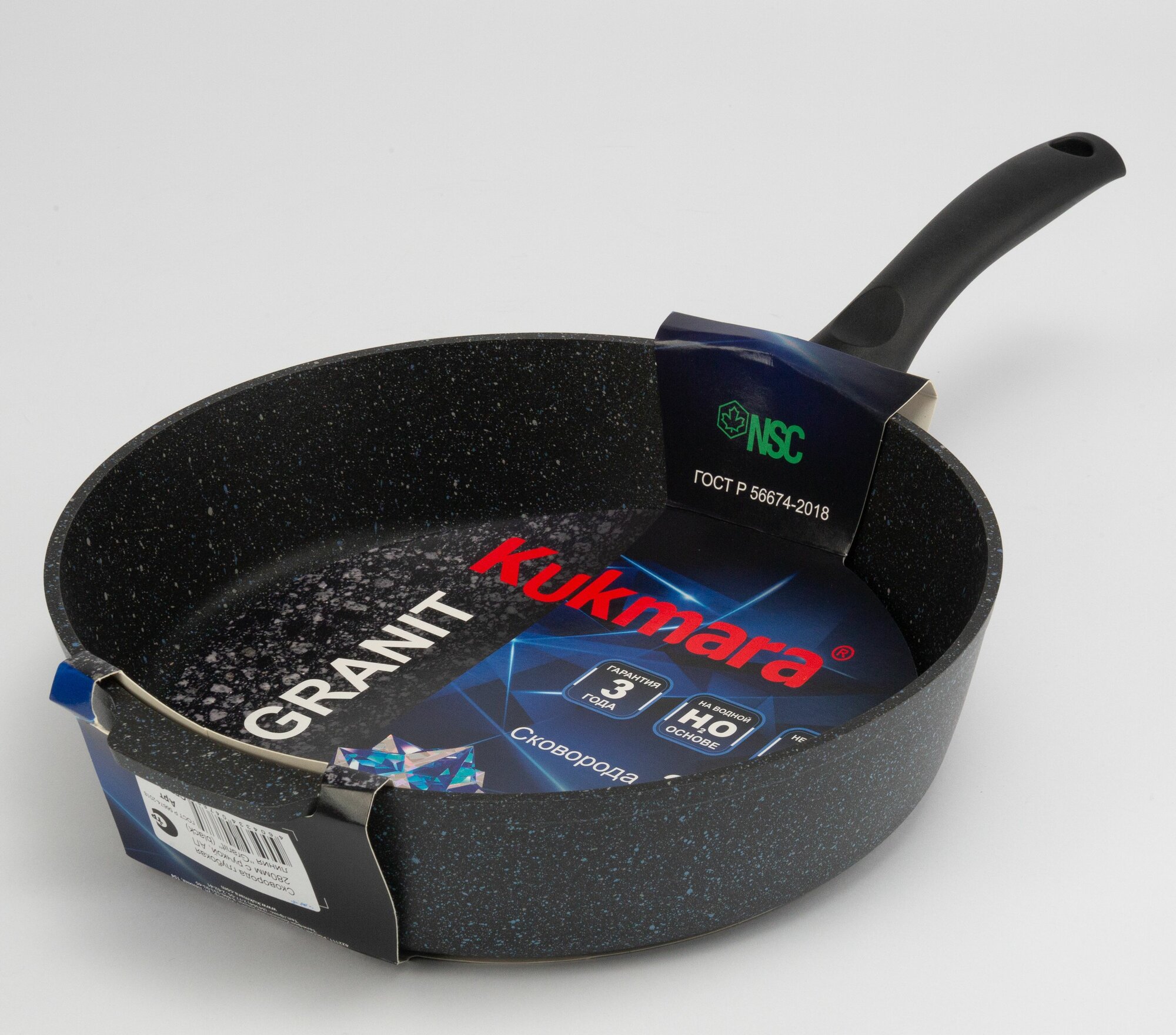 Сковорода Kukmara 28 см АП, линия "Granit Ultra" (Blue)
