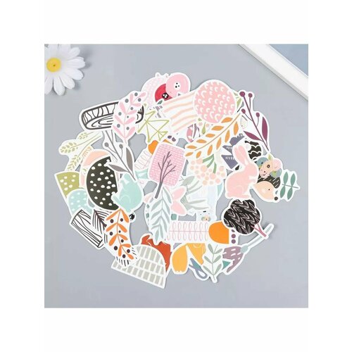 Наклейки для творчества Лесные звери набор 50 шт 7х4 см 569₽