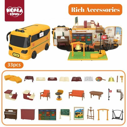Школьный автобус с набором мебели для кукол Koala Diary FDE87202