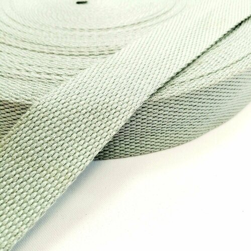 Стропа-лента ременная 32 мм, хлопок искусственный, толщина 2 мм, 5 метров, серая