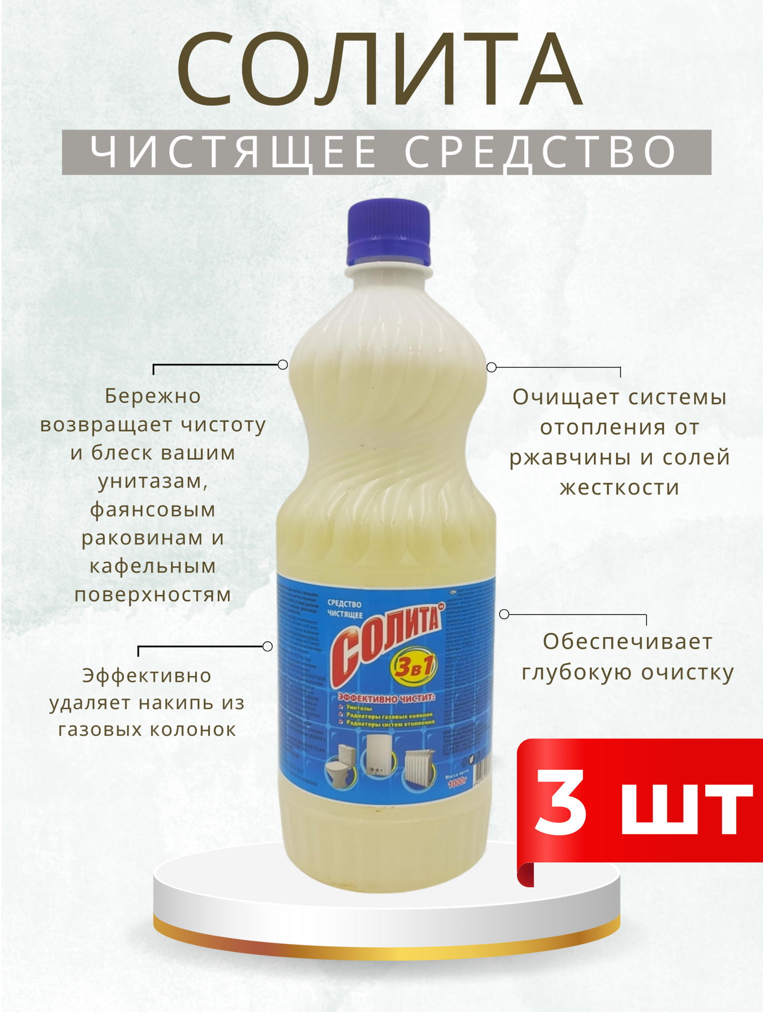 фото Солита чистящее средство для газовых колонок 1000гр. 25320 2шт.