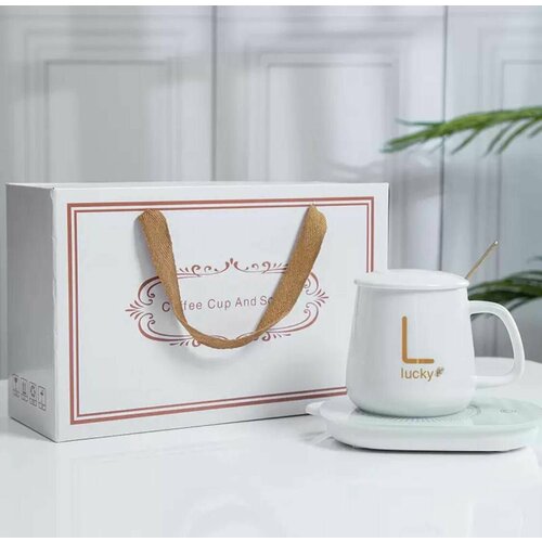 Кружка с подогревом от сети набор подарочный женщине коллеге на 8 марта