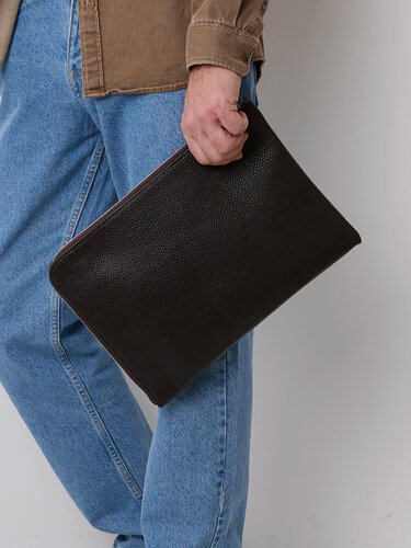 Изображение товара Деловая папка кожаная для документов и бумаг формат А4 конверт коричневый Franchesco Mariscotti 8-131