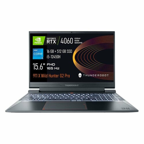 Ноутбук игровой Thunderobot 911 X Wild Hunter G2 Pro/15.6"/Core i5-12450H/16/512/RTX 4060/Win/Grey серый, черный, серебристый