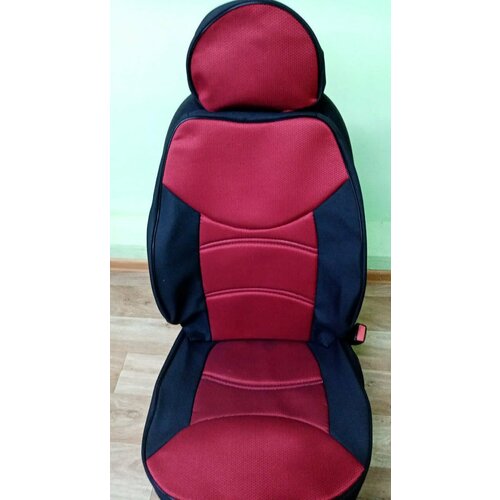 Чехлы Daewoo Matiz жаккард/велюр боковая поддержка красные Лидер