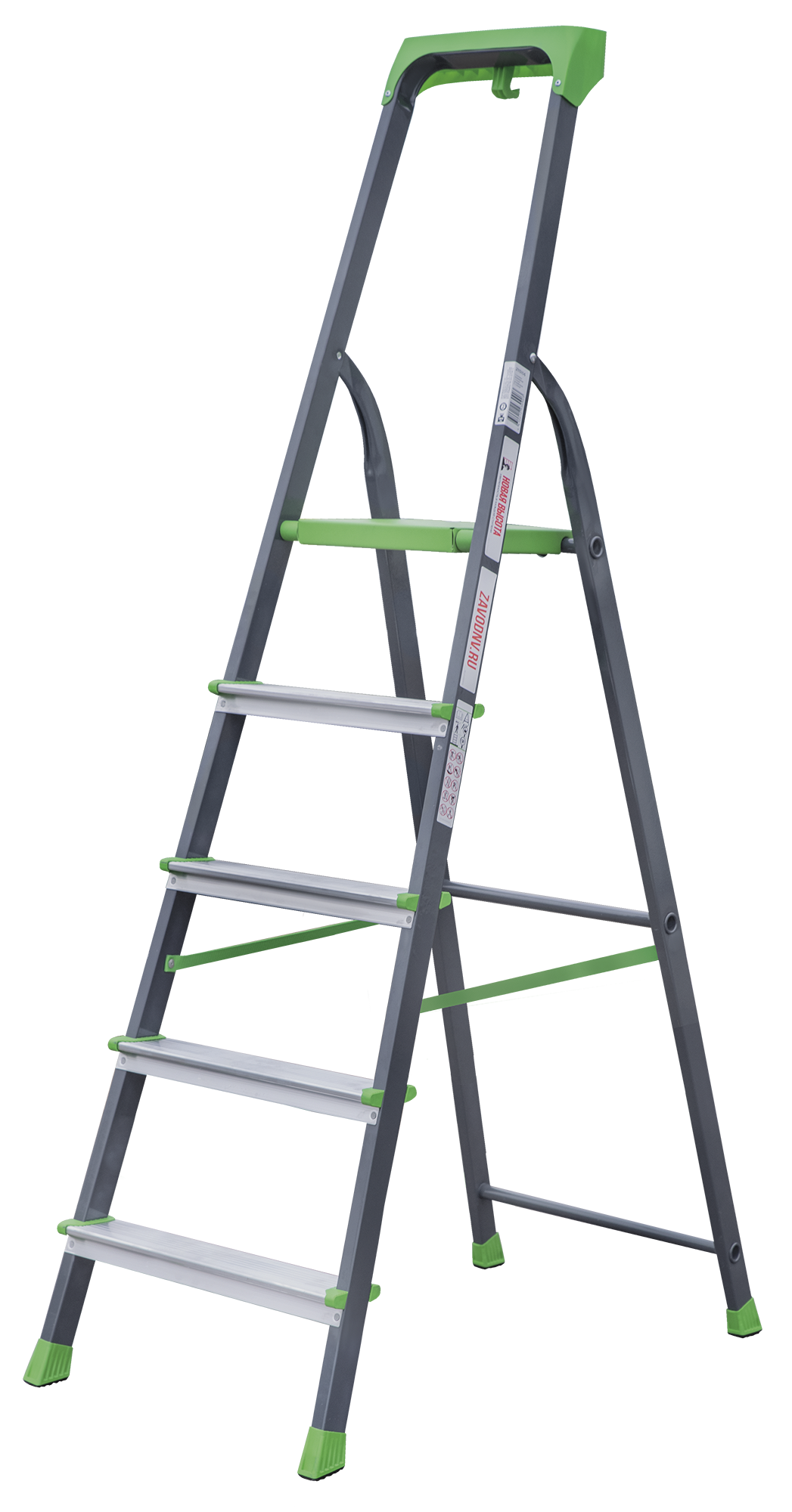 фото Стремянка стальная с алюминиевыми ступенями и органайзером 5 ступеней 2135105