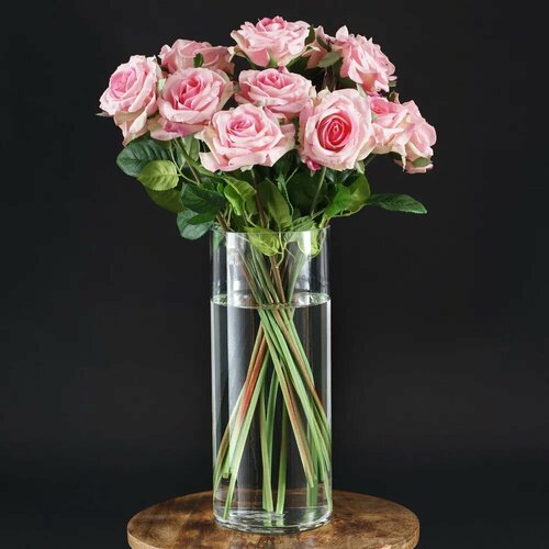 Ваза для цветов и сухоцветов стеклянная прозрачная декоративная интерьерная Трубка 120 D12xH30 см