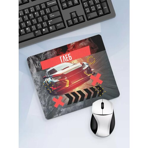 Коврик для мышки с именем Глеб 371₽