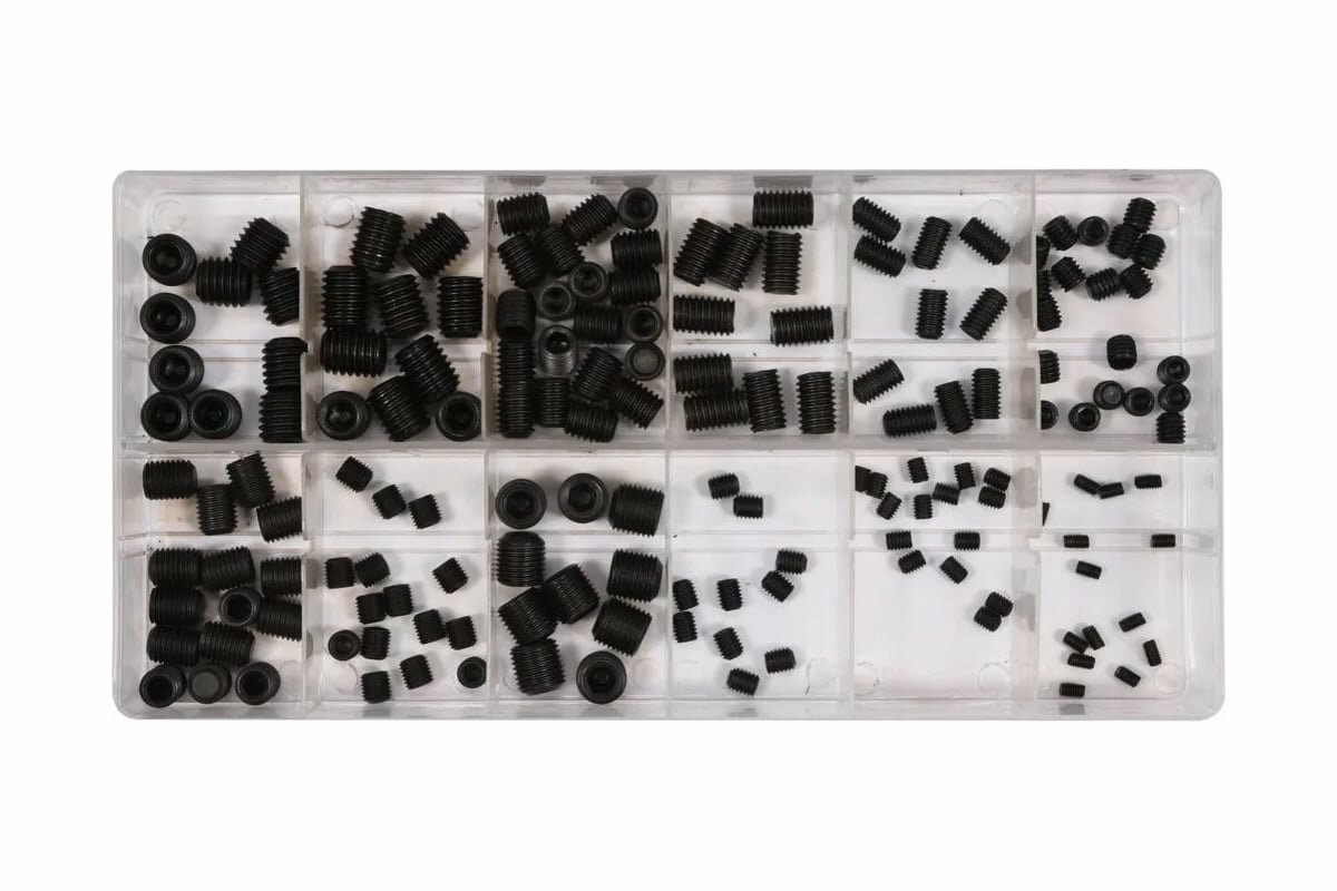 фото Набор винтов установочных с плоским концом,160 предметов