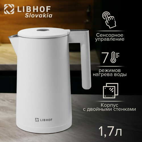 Чайник электрический с подогревом и терморегулятором Libhof EK-1710 matte white 2999₽