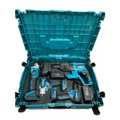 Набор инструментов 4 в 1 - Перфоратор, Гайковерт, Дрель, Угловая шлифмашина