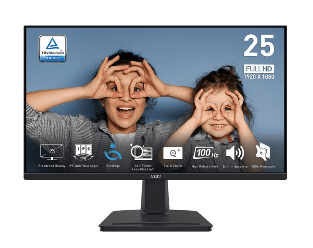 24" Монитор MSI PRO MP251, 1920x1080, IPS, 100Hz, чёрный