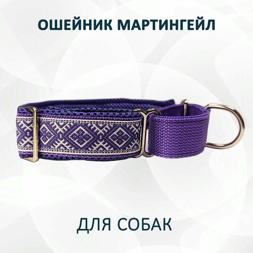 Ошейник мартингейл totemica для собак "Фиолетовые узоры". M