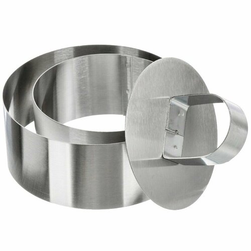 Форма кулинарная с крышкой-прессом 8х4 см 10х4 см 3 предмета нержавеющая сталь Y4-6449 518₽