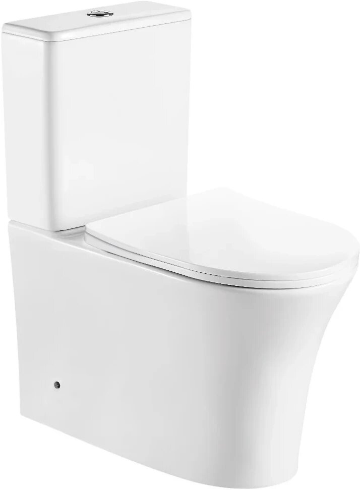 Унитаз-компакт Ceruttispa Adige CT7836 безободковый, с сиденьем микролифт, белый
