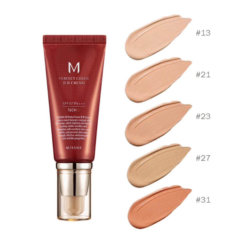 Тональный ВВ-крем для лица MISSHA M Perfect Cover BB Cream SPF42 PA+++ тон 13, 50 мл