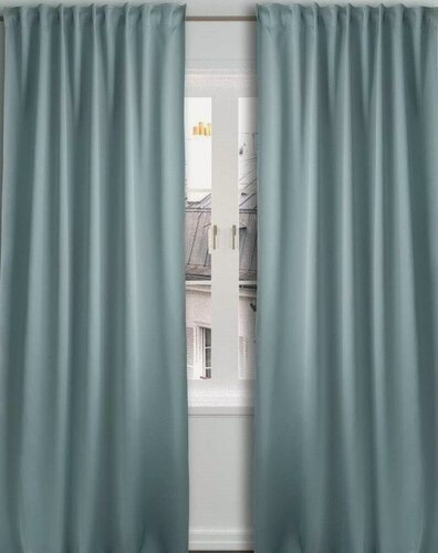 Изображение товара Комплект штор ГУД лакк Рагнар, 2 полотна, 145х270 см, серо-ментоловый