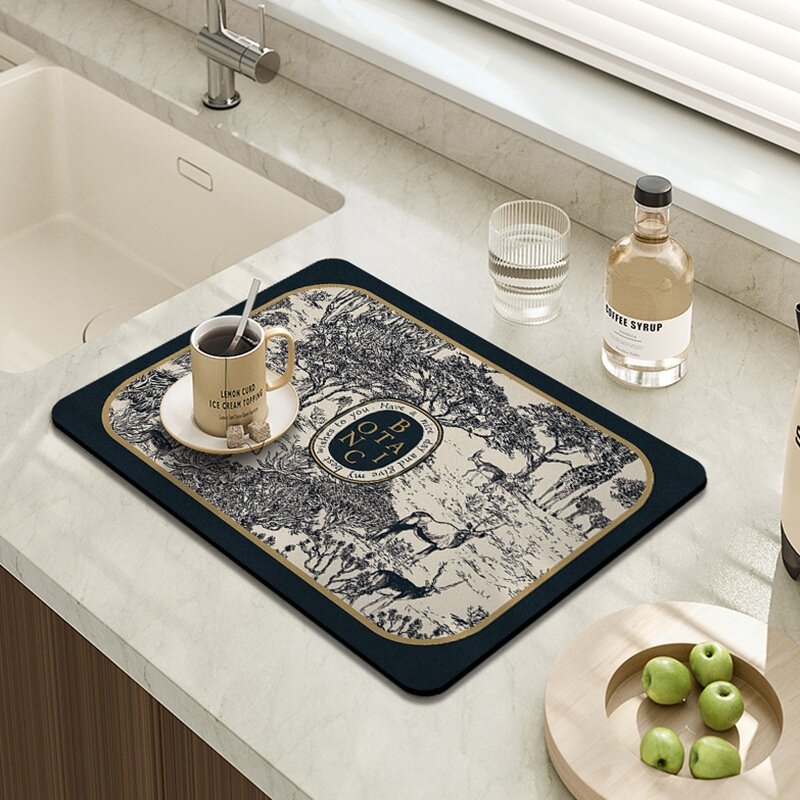 Кухонная столешница Гидрофильный коврик Барная чашка Коврик для слива воды Коврик для сушки посуды Бар Коврик для кофеварки Одноразовый термостойкий коврик