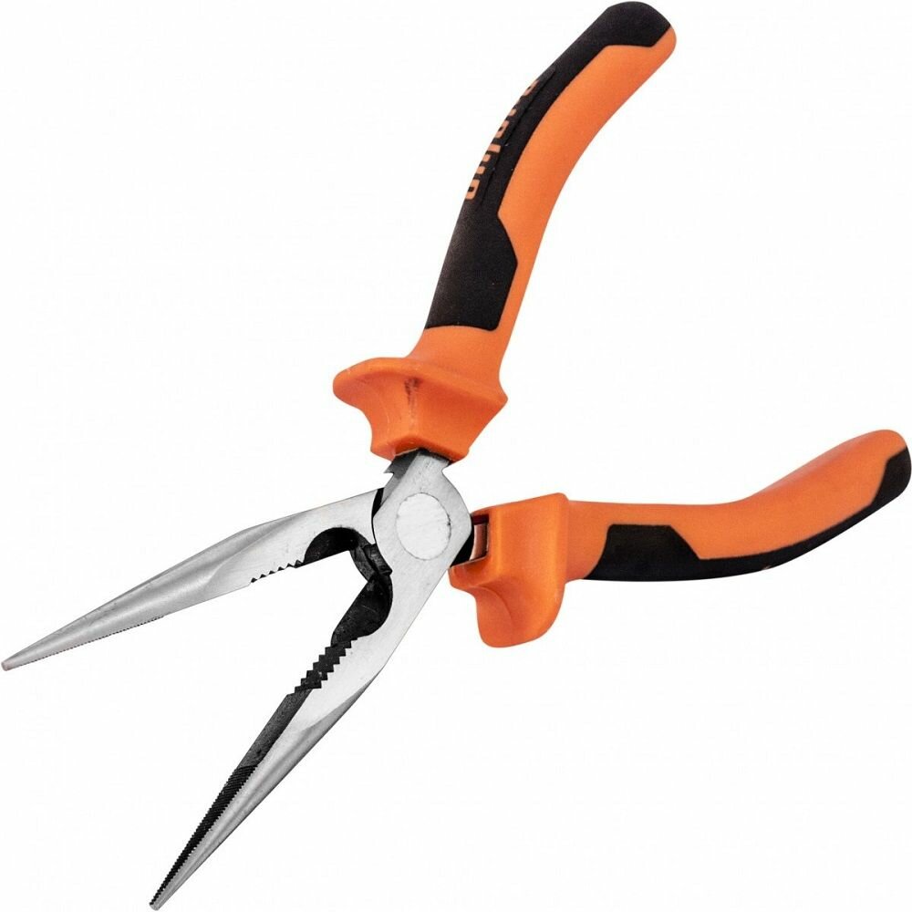 Длинногубцы OMBRA прямые с двухкомпонентными рукоятками 200мм 420108