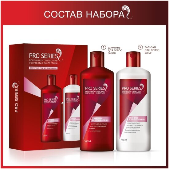 Подарочный набор Wella Pro Series Интенсивное восстановление с аминокомплексом (шампунь + бальзам) — фото 1