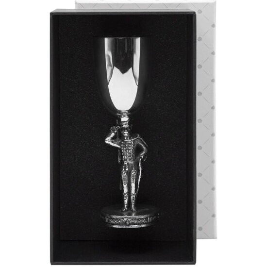 Рюмка Кольчугинский Мельхиор "Честь имею" посеребренная полированная черненая + футляр КМ237РМ06/8