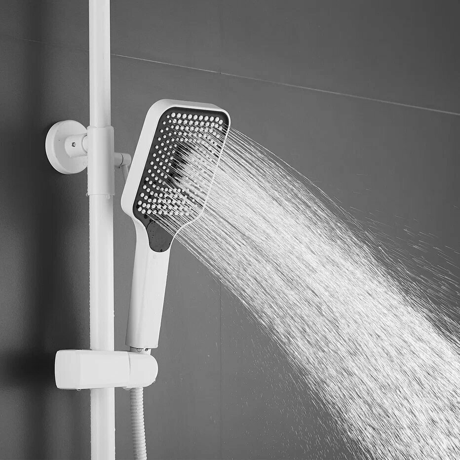 Душевая система для ванны однорычажная Shevanik S6836C, Белый — фото 1