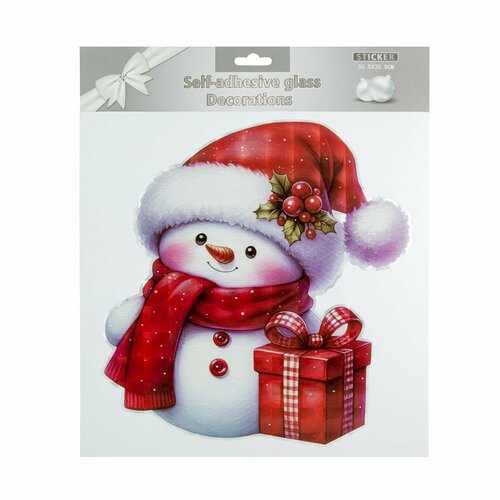 Наклейка на окно Новый Год 2025 с голографией 154₽