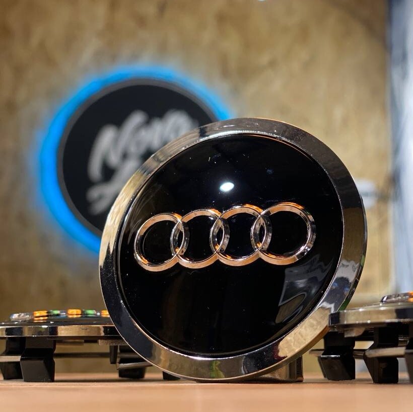 1шт, 69мм, Колпачок заглушка Ауди Audi на центральное отверстие (ступица) литых дисков черный