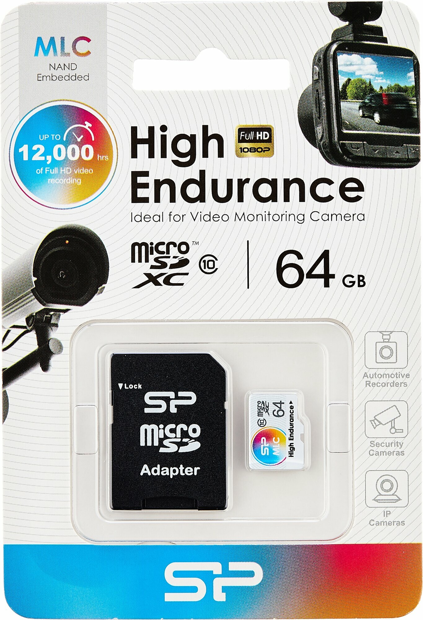 Флеш карта microSD 64GB Silicon Power High Endurance microSDXC Class 10 UHS-I U3 (SD адаптер) MLC