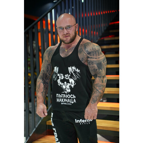 фото Майка спортивная inferno style, размер 2xl, черный
