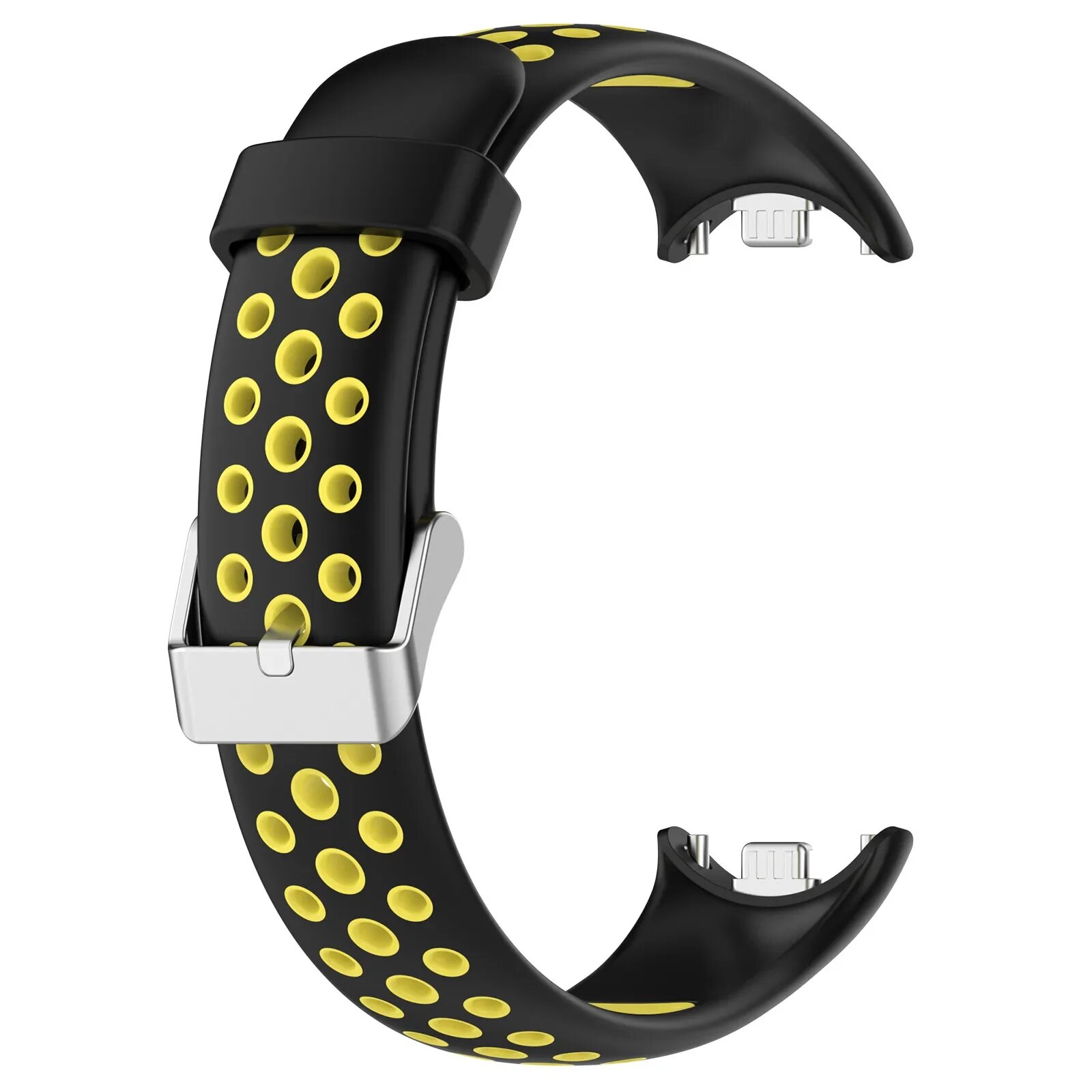 Силиконовый ремешок FIFATA Black Yellow для Xiaomi Mi Band 8/9