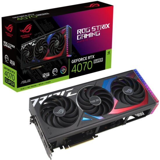 Видеокарта ASUS (ROG-STRIX-RTX4070S-O12G-GAMING) GeForce RTX 4070 SUPER 12GB ROG STRIX OC GAMING 90YV0KD0-M0NA00 — фото 1