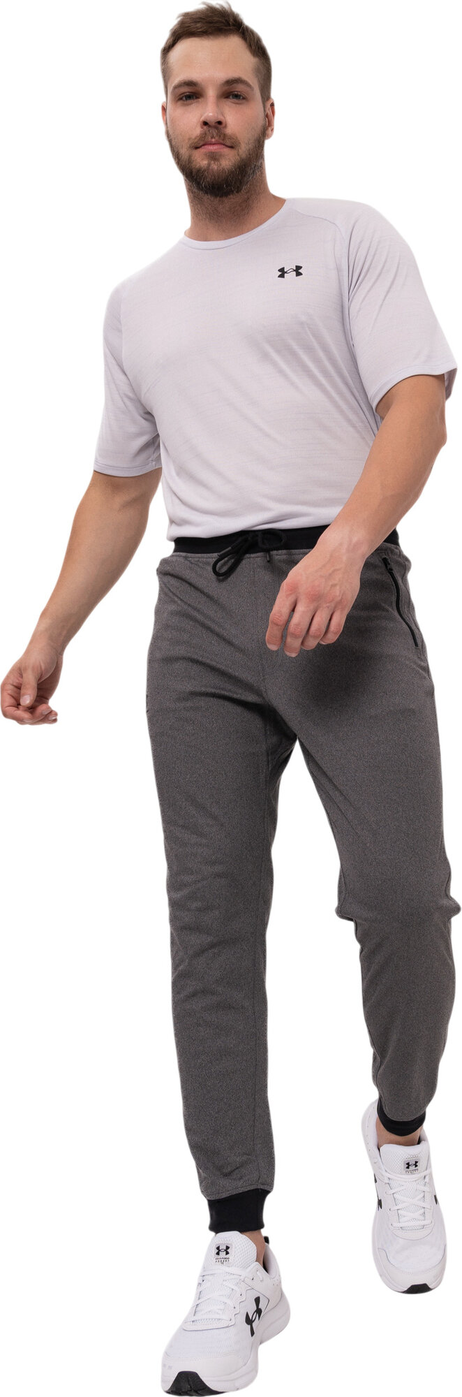 Брюки джоггеры Under Armour Sportstyle Joggers, размер LG, серый/черный — фото 1