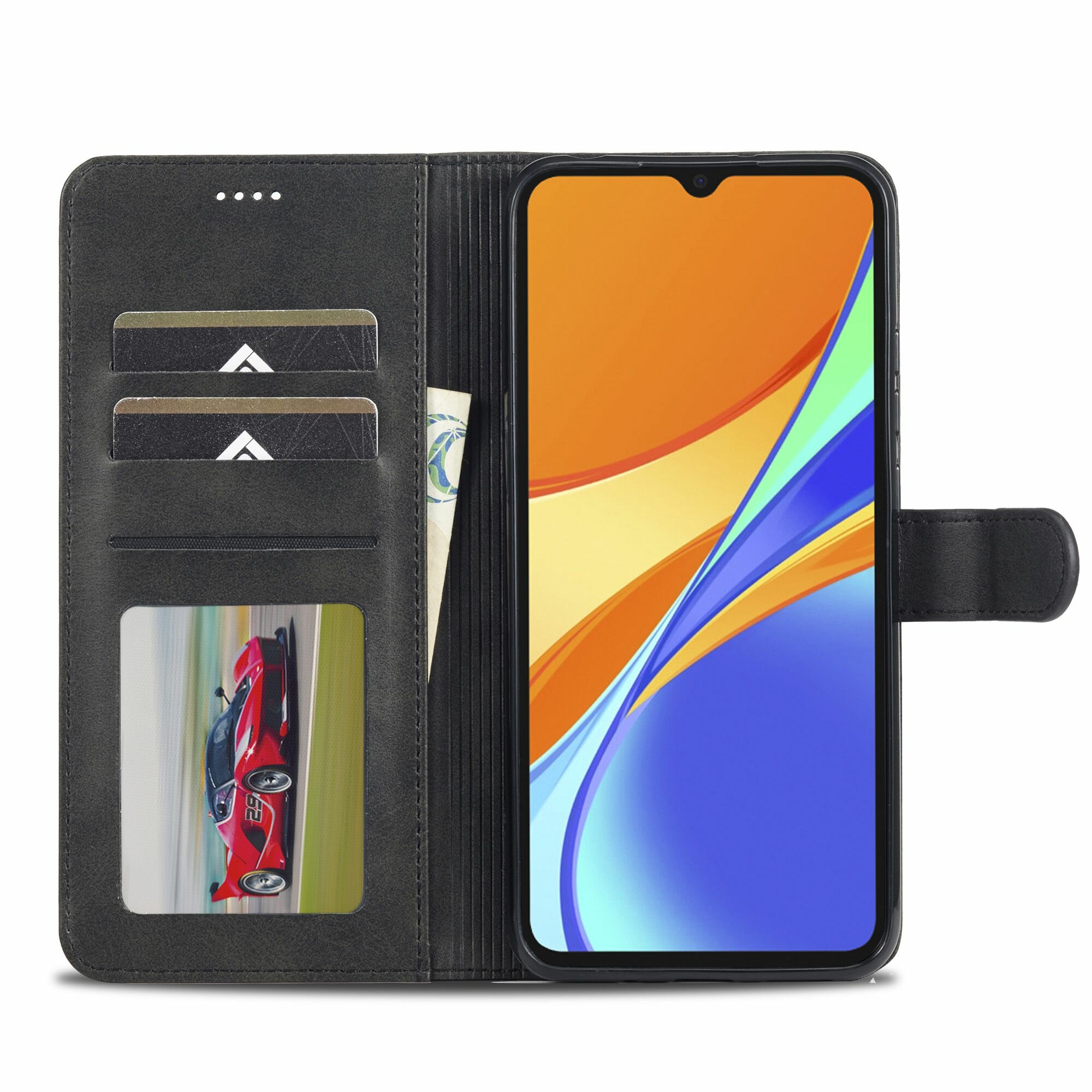 Изображение LCIMEEKE Кожаный книжка чехол для Xiaomi Redmi 10A/ 9C / Сяоми Редми 9С / Редми 10А с визитницей из экокожи