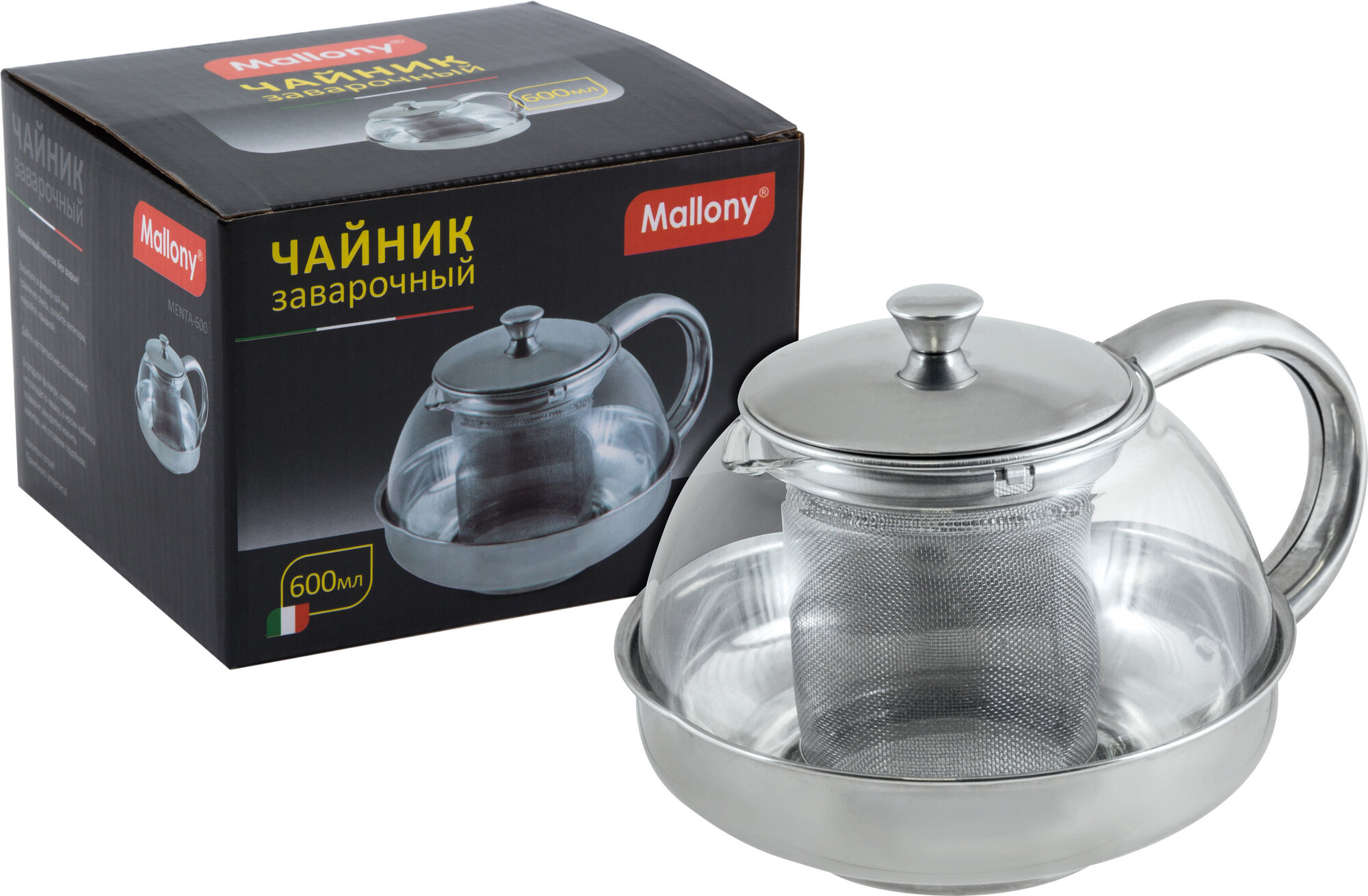 Mallony Заварочный чайник Menta-600, 0.6 л