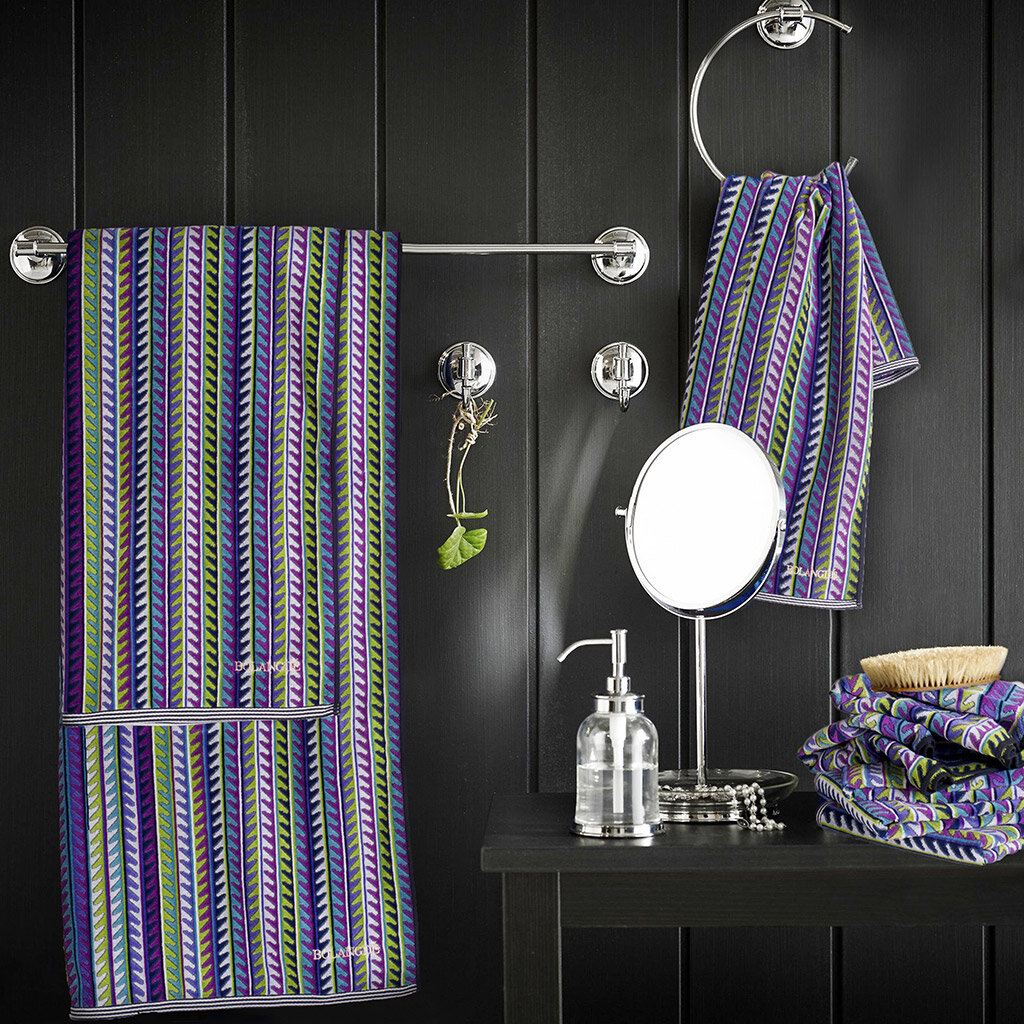 Полотенце махровое Домашняя Мода "Missoni-3004" 34х78 см, плотность 375 г/м2, 100% хлопок, велюр сиреневый (MA3004V)