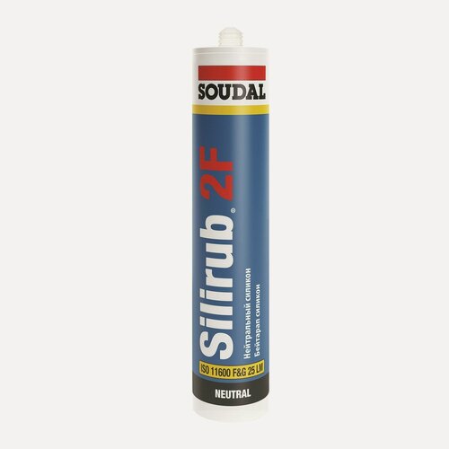 Изображение товара Герметик силиконовый нейтральный Soudal Silirub 2 F (300мл) прозрачный